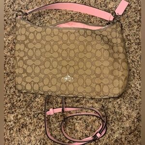Pink and Brown(ish) Coach Handbag (with purse attachment)